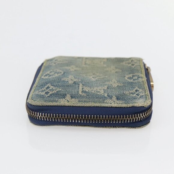 LOUIS VUITTON Monogram Denim Mini Zippy Wallet Wallet Blue - Picture 5 of 15